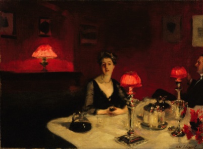 John Singer Sargent - Le verre de porto (A Dinner Table at Night) - Google Art Project
